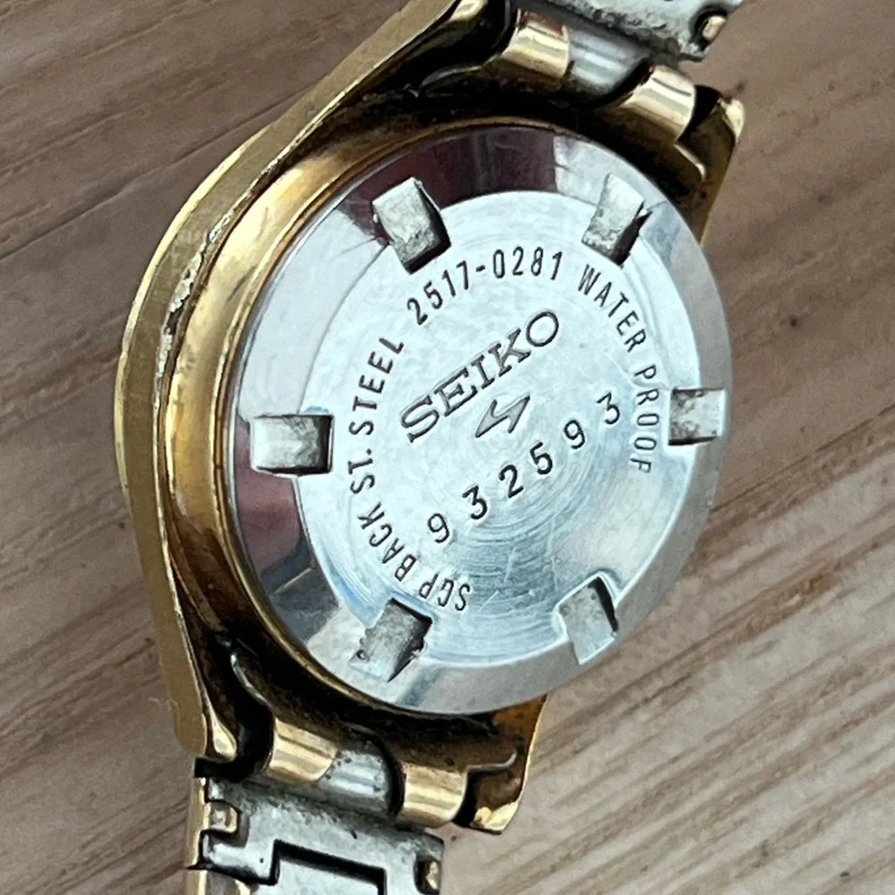 Seiko Rare Vintage Gold Plated Automatic Ladies Watch 21 Jewels Silver Dial Date